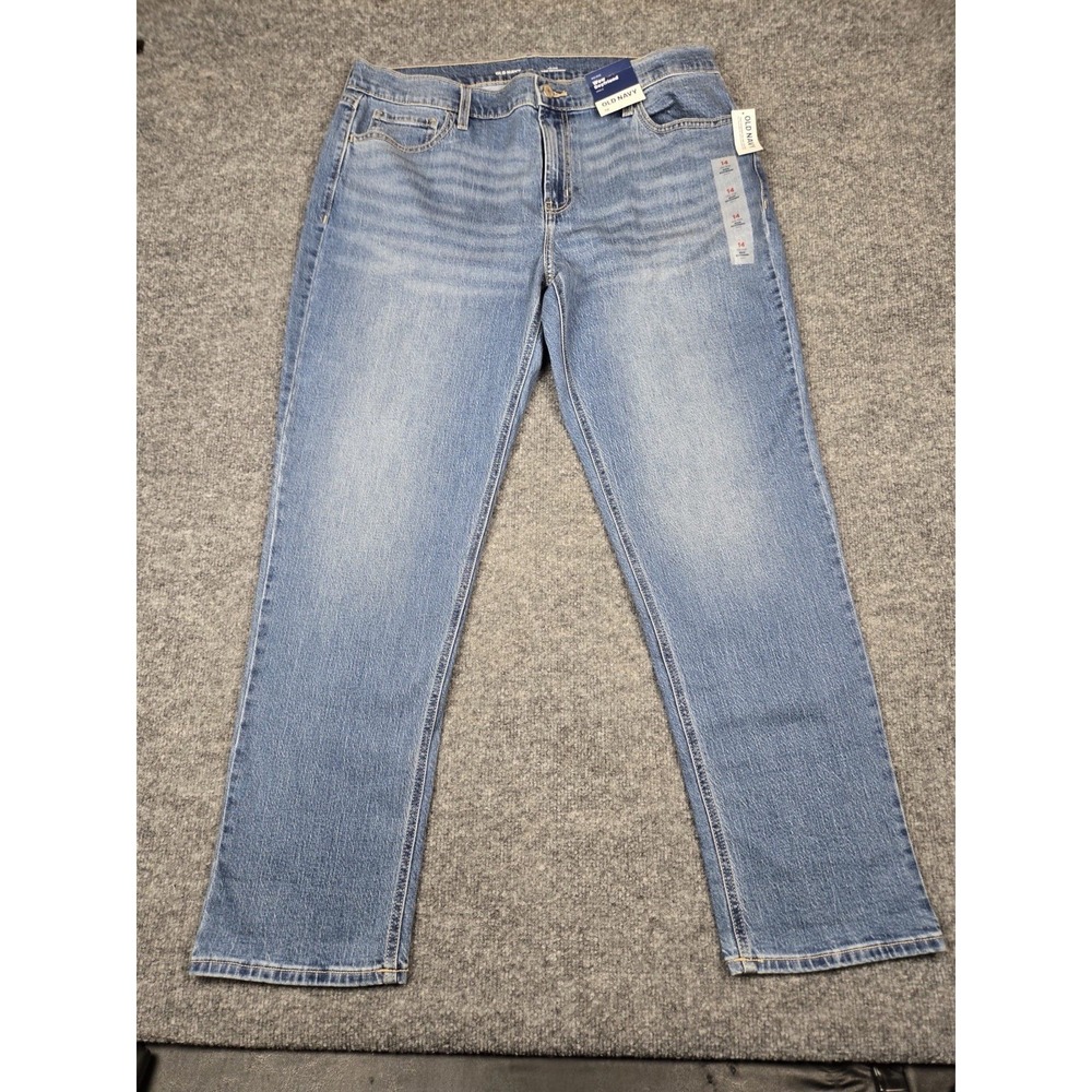 Old Navy Womens 14 Blue Denim Rolled Mid-Rise Wow Boyfriend Ankle Jeans NWT#1109 - Picture 10 of 10